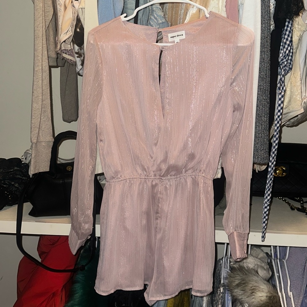 Tamara Open Front Romper in Dusty Rose
